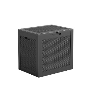 Kumasinova 31.2 Gal Outdoor Deck Box Rattan Patterned Design,Sturdy PP Resin Storage Box,All Weather Use,UV Protected&Waterproof,KD Design - 1 of 4
