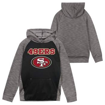 NFL San Francisco 49ers Boys' Black/Gray Long Sleeve Hooded Sweatshirt