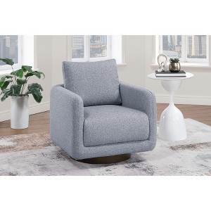 CAVINAS Swivel Accent Chair,Upholstered Chair with Back Pillow,Modern Bouclé Fabric Low-Profile Lounge Chair for Living Room,Reading Nook,Bedroom - 1 of 4