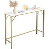 39.4" Modern Console Table with Built-in Charging Station, Slim Top & Metal Legs, Entryway, Hallway & Behind Sofa Table for Living Room, Apartment - 2 of 4