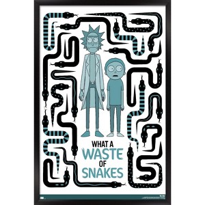 Trends International Rick and Morty - Waste of Snakes Framed Wall Poster Prints - 1 of 4
