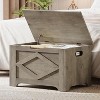 23.6" Entryway Storage Bench,Wooden Storage Chest with U-Shaped Cut-Out Pull, Safety Hinge & Unique Legs - 4 of 4