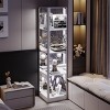 Vlsrka  4-Tier Glass  Corner Curio Cabinet with LED Lights,White - 3 of 4