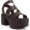 Soda ACCOUNT Women's Open Toe Block Heel Platform Sandals with Adjustable Ankle Strap - 2 of 4