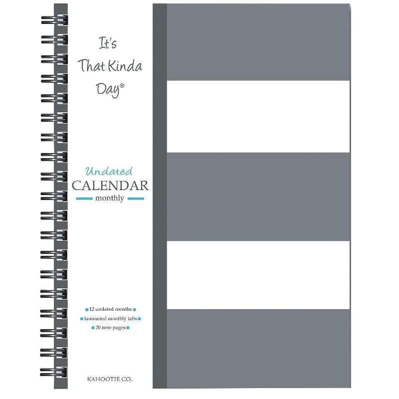 Kahootie Co. Kahootie Co Undated Monthly Calendar 9" x 11.5" Light Gray Stripe (ITKCLGS), 1 of 6