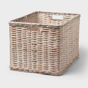 Woven Rattan Crate White Washed - Brightroom™ - 1 of 3