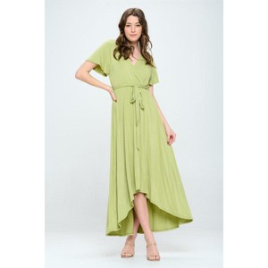 WEST K Women's Georgia Faux Wrap Dress with High-Low Hem and Tie Waist - 1 of 4