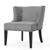 Contemporary Tufted Wingback Chair with Nailhead Trim, Upholstered Waffle Stitch Accent Chair for Living Room, Christopher Knight Home Sofa Chair - 3 of 4