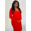 Pinkblush Red V-Neck Long Sleeve Fitted Maternity Maxi Dress - 3 of 4