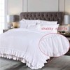 White Ruffled Comforter Set, Lightweight Farmhouse Boho Chic Bedding, 3 - Piece 1 Comforter+ 2 Shams - 2 of 4