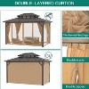 10x13FT Gazebo Hardtop Outdoor Polycarbonate Double Roof Canopy with Aluminum Frame, PVC Sunshade, 76 Column Support, Weather Resistant,UV Protection - 3 of 4