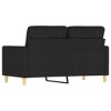 vidaXL Comfortable 2-Seater Sofa, Modern Design, Durable Metal Frame, 100% Polyester Fabric, Ideal for Living Room - Black - 4 of 4