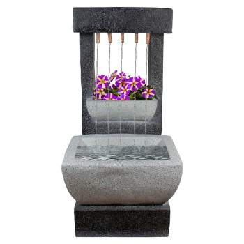 Northlight 26" LED Lighted Rainfall Outdoor Water Fountain with Planter