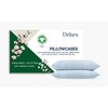 Delara GOTS Certified 100% Organic Cotton Pillowcase Pack of 2, 400 TC, Moisture-Wicking, Smooth & Breathable Pillowcases - 3 of 4