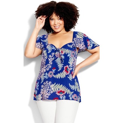 Avenue Women's Plus Size Kata Print Top