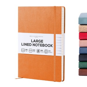 Ruled Journal Notebook, A4 8.5 x 11.5 inch 160 Lined Pages, Hardcover Leather Writing Journals for Women, Men, 120 GSM Thick Paper, Gifts Box Included - 1 of 4