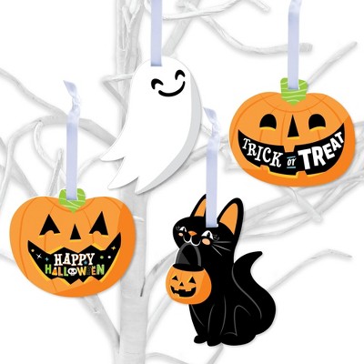 Big Dot of Happiness Jack-O'-Lantern Halloween - Kids Halloween Decorations - Tree Ornaments - Set of 12