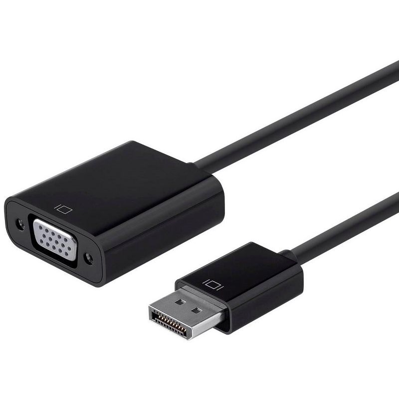 Monoprice DisplayPort 1.2a to VGA Active Adapter - Black, For HDTV, Projector, Computer, Monitor Desktop, Laptop, PC, 1 of 5