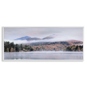 Stupell Industries Looming Fog Mountain Peak Reflective Lake Photography Framed Giclee Art - 1 of 4