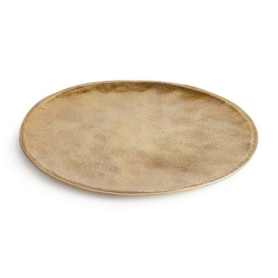 Plum & Post 16.75" Veda Decorative Cast Aluminum Round Tabletop Centerpiece Tray