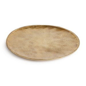Plum & Post 16.75" Veda Decorative Cast Aluminum Round Tabletop Centerpiece Tray - 1 of 4