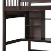 NicBex Twin Size Bunk Bed with Desk Loft Bed Pine Bed Frame with Storage Shelves, Inclined Ladder and Guardrail, No Box Spring Required - 4 of 4