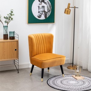 Roundhill Furniture Elon Contemporary Velvet Upholstered Accent Chair, Gold - 1 of 4