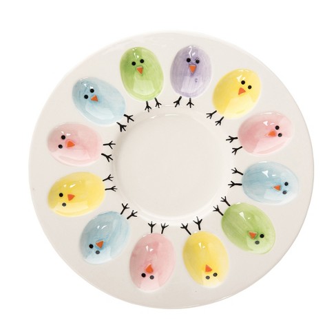 C F Home Chick Egg Deviled Plate