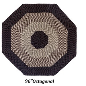 Alpine Stripe Collection 100% Polypropylene Durable & Stain Resistant Double Sided Reversible Indoor Area Utility Octagonal Rug - 1 of 4