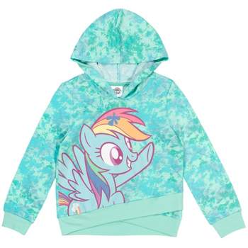 Disney Lilo & Stitch Big Girls French Terry Pullover Crossover Hoodie Tie Dye Blue 10-12