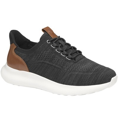 Johnston & Murphy Men’s Amherst 2.0 Knit Plain Toe Dress Casual Shoe, Black Heathered Knit, Size 8
