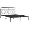 vidaXL Metal Bed Frame without Mattress with Headboard Black 59.1"x78.7" - 3 of 4