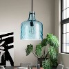 Dewdrop Coastal Beach Style Single Pendant Light Blue Ripple Glass Shade Aqua Teal Transparent ETL For Kitchen Island - 2 of 4