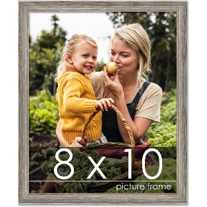 PosterPalooza | 8x10 Thin Barnwood Picture Frame, UV Acrylic, 2 Finishes - Grey and Black - 1 of 4