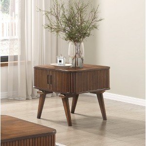 24" Storage End Table with Tambour Doors and Fixed Shelf, Modern Accent Piece for Living Room or Bedroom D¨¦cor - 1 of 4
