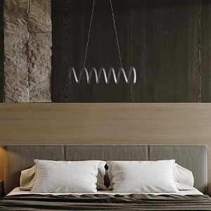 Airsurfer 23" Spiral Loop Aluminum LED Pendant Light, 14W Integrated Modern Ceiling Fixture for Living Room - 1 of 4