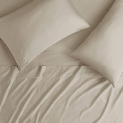King Gray Solid Cotton Sheet Set with Baratta Hemstitch