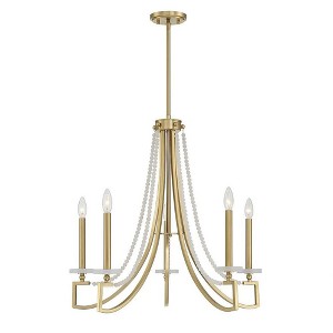 Savoy House Helen 5 - Light Chandelier in  Warm Brass - 1 of 4