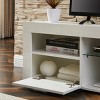 Syemin TV Stands and Consoles Sleek White Modern TV Stand Glossy Front Fits Lounge Living Bedroom adds Bright Polished Look, White, 56.1"*19.88"*5.91" - 3 of 4