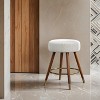 MoMo Boucle Upholstered Counter Height Stool, 360¡ã Swivel- Leovsnove - 2 of 4