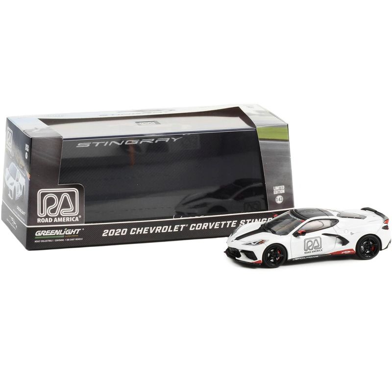 2020 Chevrolet Corvette C8 Stingray "Road America Official Pace Car" 1/43 Diecast Model Car by Greenlight, 3 of 4