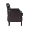 26.7'' Leather Armchair with Rivet Decoration Single Sofa Accent Chair for Living Room-Brown - 4 of 4
