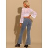 Allegra K Women's Bell Bottom High Rise Stretchy Retro Flared Denim Jeans Pants - 4 of 4