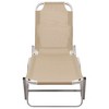 vidaXL Sun Lounger Aluminum and Textilene Cream - 2 of 4