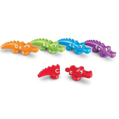 Learning Resources Snap N Learn Alphabet Alligators, 26 Double-Sided Pieces, Ages 18 mos+