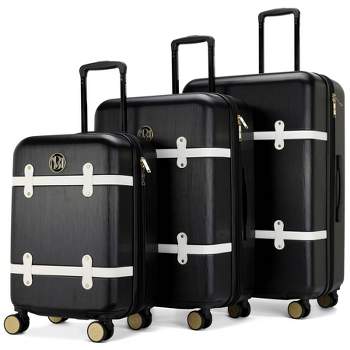 Badgley Mischka Diamond Expandable Hardside Checked 3pc Luggage Set ...