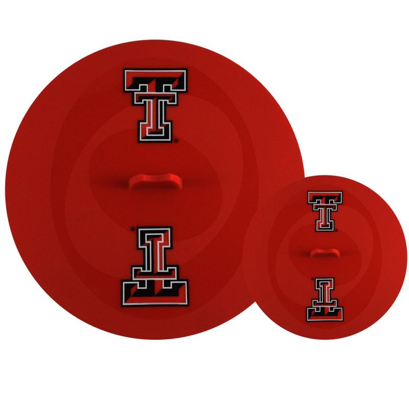 FanPans Team Logo Silicone Lid Set, 2 Pack - NCAA Texas Tech Red Raiders, 1 of 4