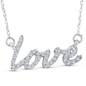 Pompeii3 1/5ct Love Symbol Diamond Pendant 14K White Gold - 1 of 4