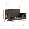NicBex 2-Seat Wicker Hanging Swing Bench with Chains and Cushions for Patio Bedroom Porch Garden - 3 of 4