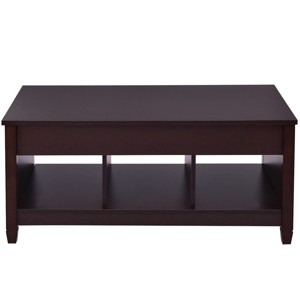 Tangkula Height Adjustable Wood Table Coffee Desk Teapoy Hidden Compartment - 1 of 4